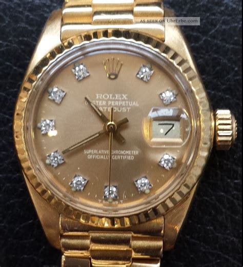 rolex date just 2004 mit diamanten 750 gold